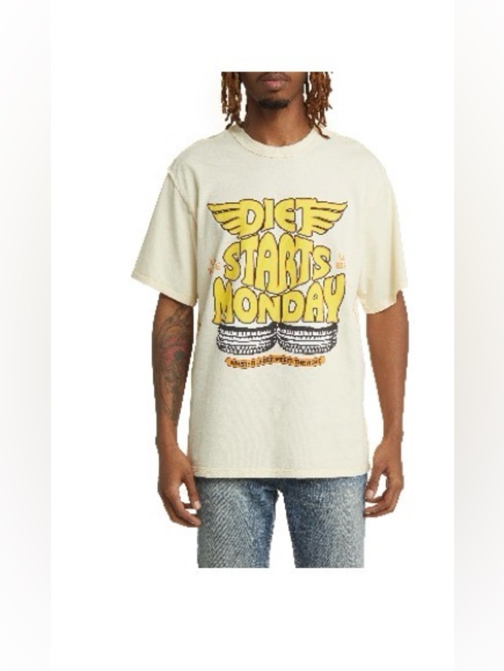 Diet Starts Monday - Light Cream 100% Cotton Tee